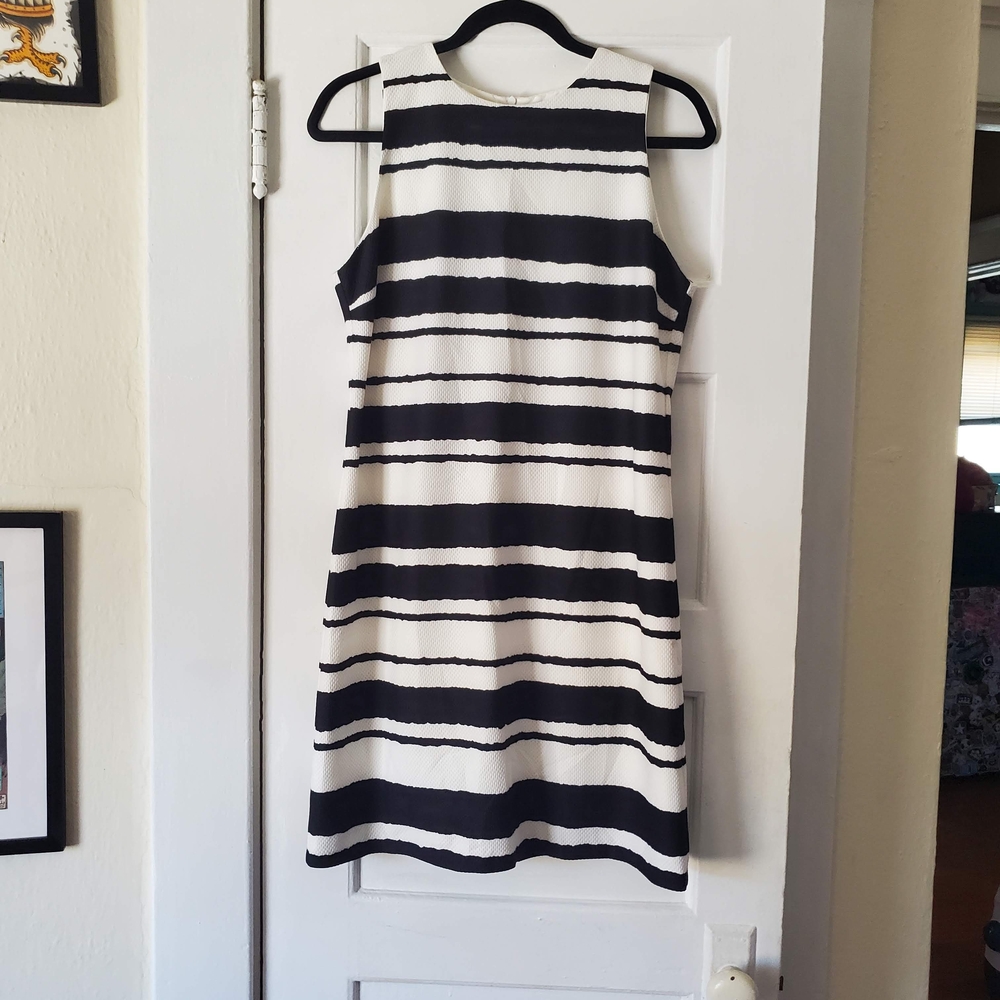 Necessary Objects Black and White Striped Mini Dress